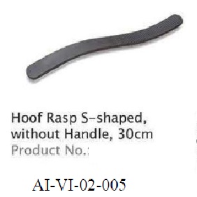 HOOF RASP S-SHAPED, WITHOUT HANDLE, 30 CM